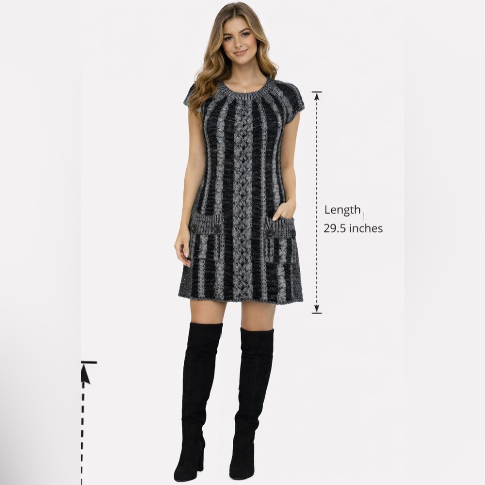 Style and Co. Knit pocket sweater dress or wear as a sweater Sz PM